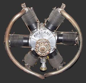 The six-cylinder 45 hp. Anzani radial engine